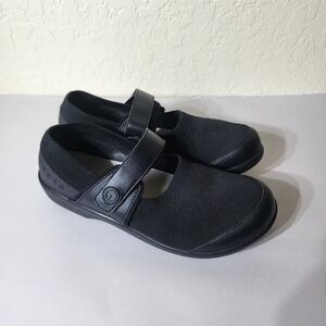 TRAQ by Alegria Outsmart Black Knit Mary Jane Walking Shoes Women 40 OUT-5004